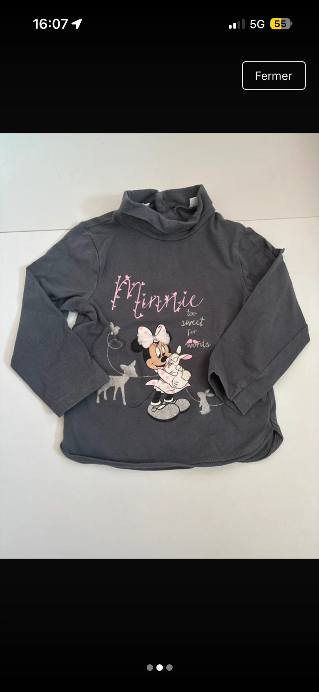 TEE shirt Minnie col roulé 